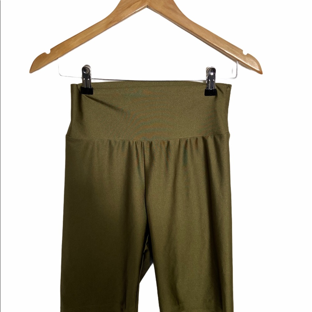 Olive Green Shiny Shorts
